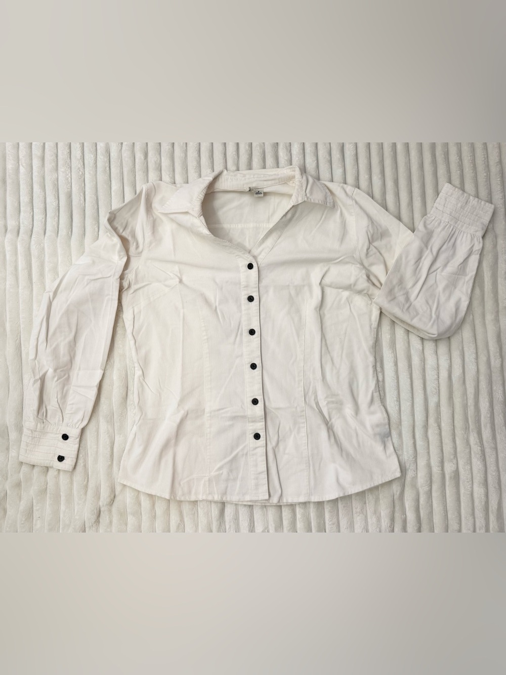 Classic Winter-White Button-Down Women's Shirt